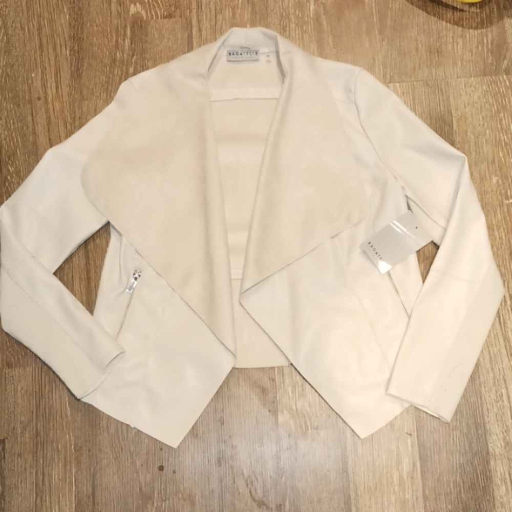 Bagatelle Collection open faced Faux Leather Jacket